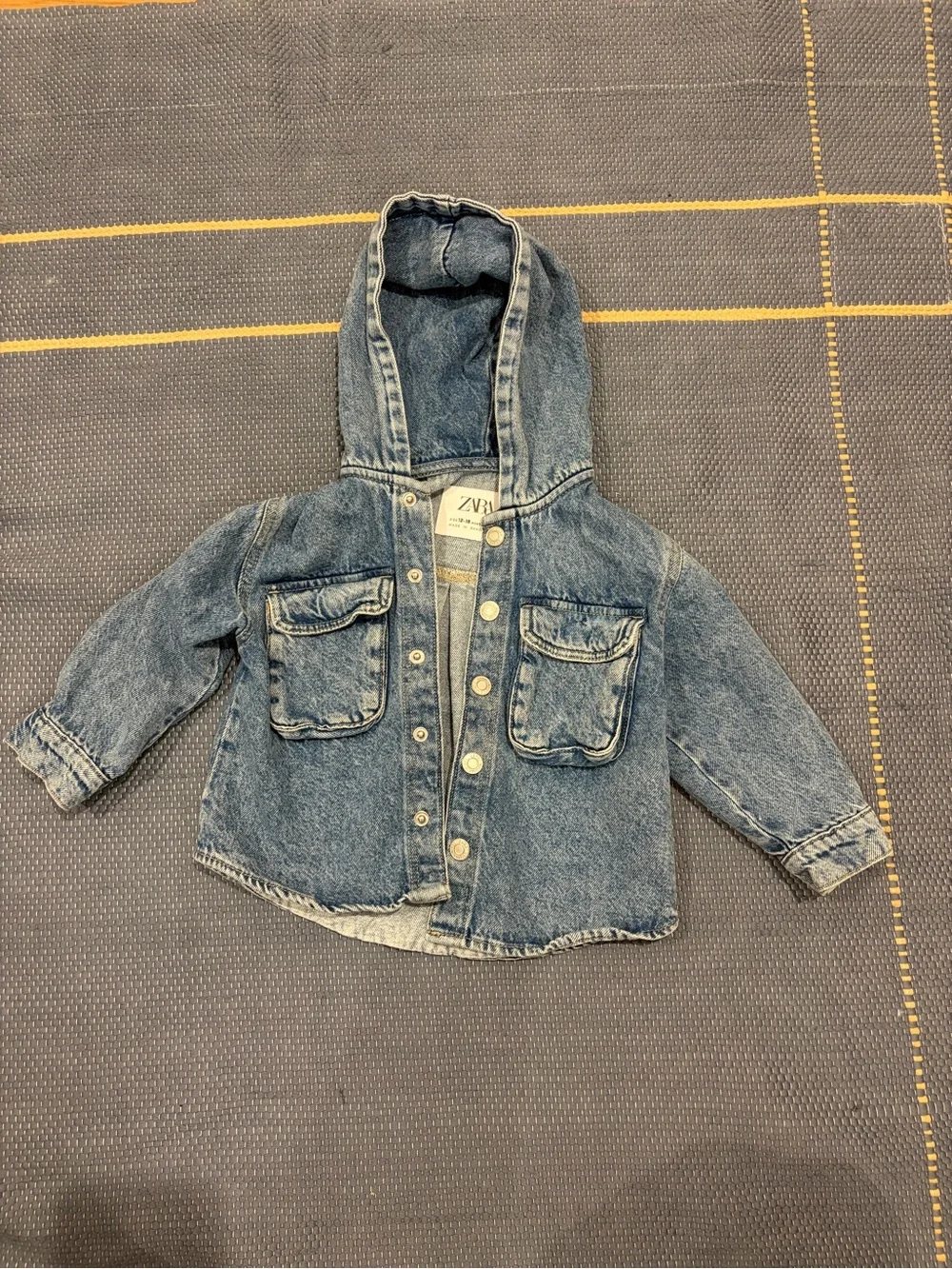 Zara Kids Hooded Denim Jacket - Light Blue Wash